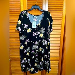 Flowered baby doll dress